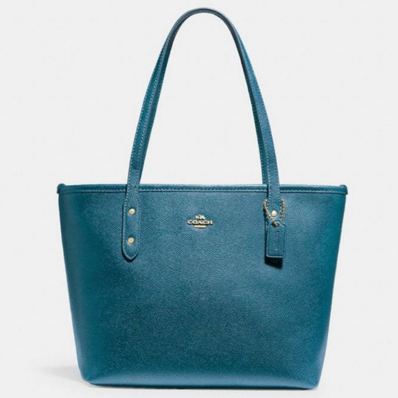 Coach Mini City Zip Tote, Dark Teal, F22967 - Picture 2 of 16